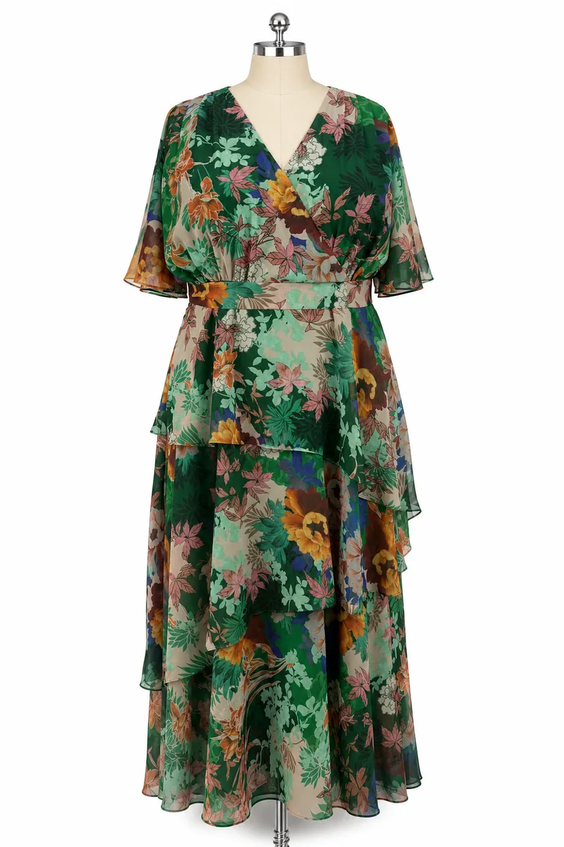 Chiffon print maxi dress
